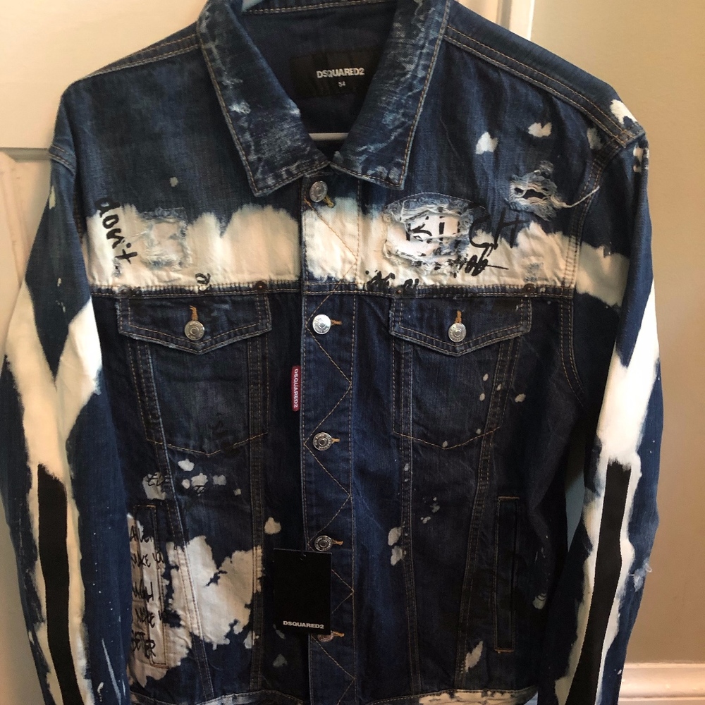 NEW DSquared2 Grafitti Denim Jacket